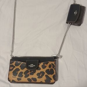 Coach Poppy Leopard Crossbody with Card Case